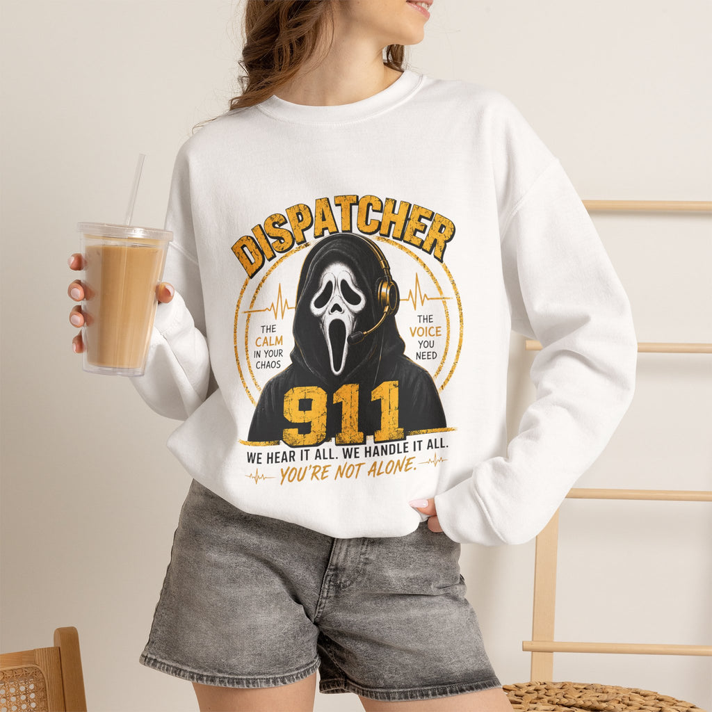 Dispatcher 911 Crewneck Sweatshirt — "We Hear It All, We Handle It All" Support Tee