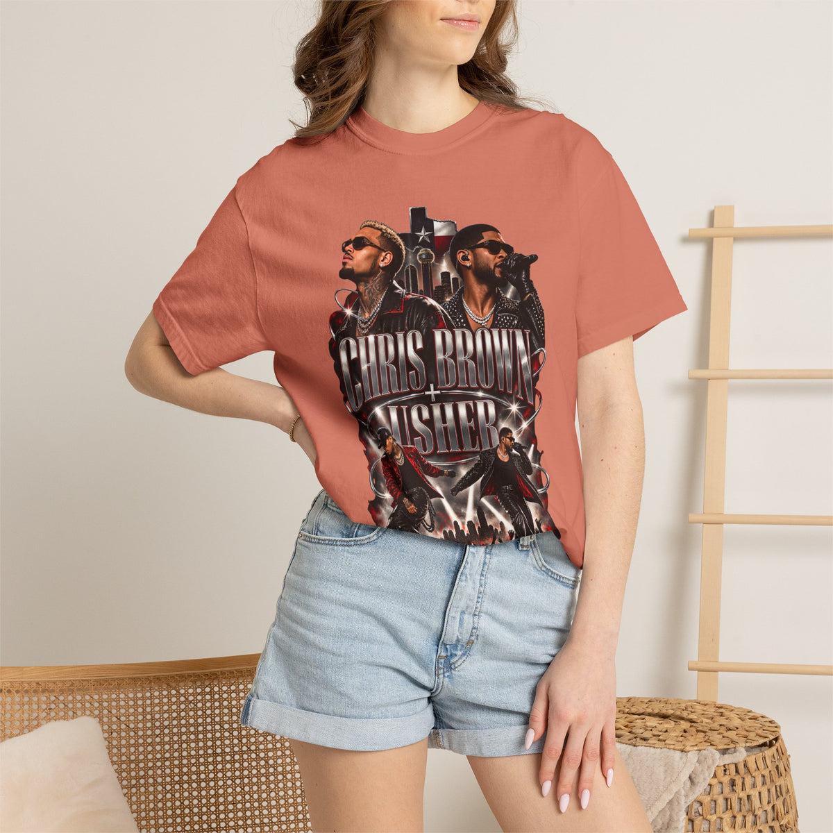Chris Brown & Usher Concert Tee — Retro R&B Graphic T-Shirt