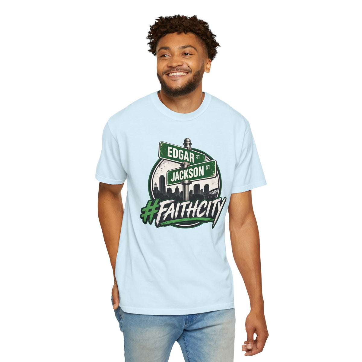 FaithCity Edgar Jackson Street Sign Skyline Tee