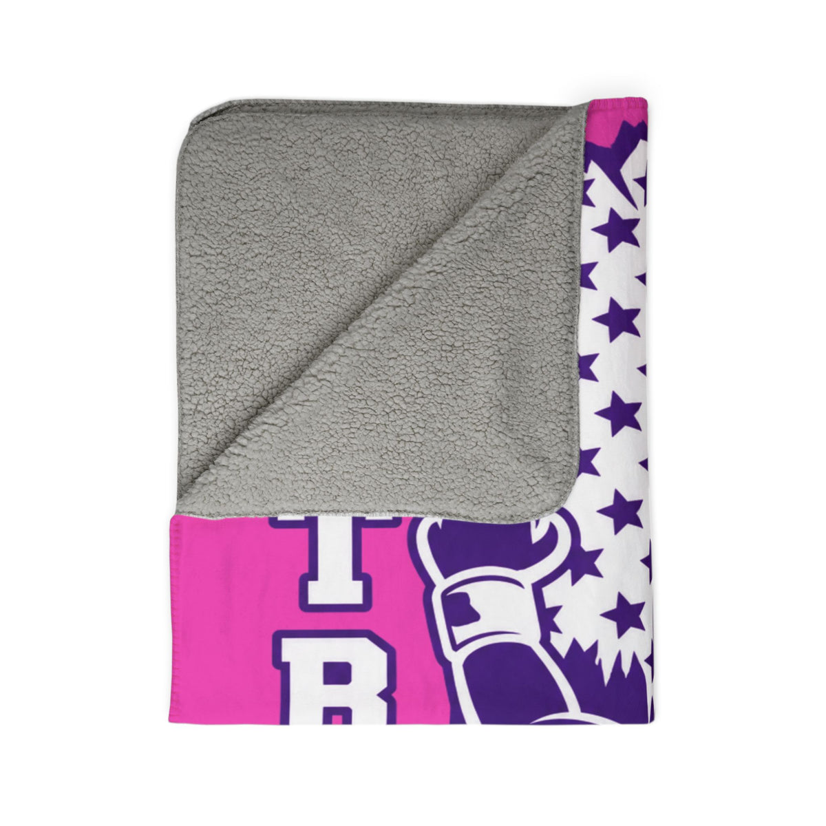 Patriots Football Player Personalized Sherpa Blanket Pink Team Spirit Throw Custom Name