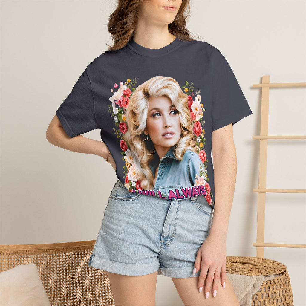 Graphic Tee Retro Floral Portrait I Will Always Love You