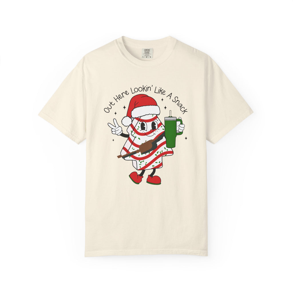 Retro Holiday T-Shirt — Out Here Lookin Like A Snack Santa Cookie Design