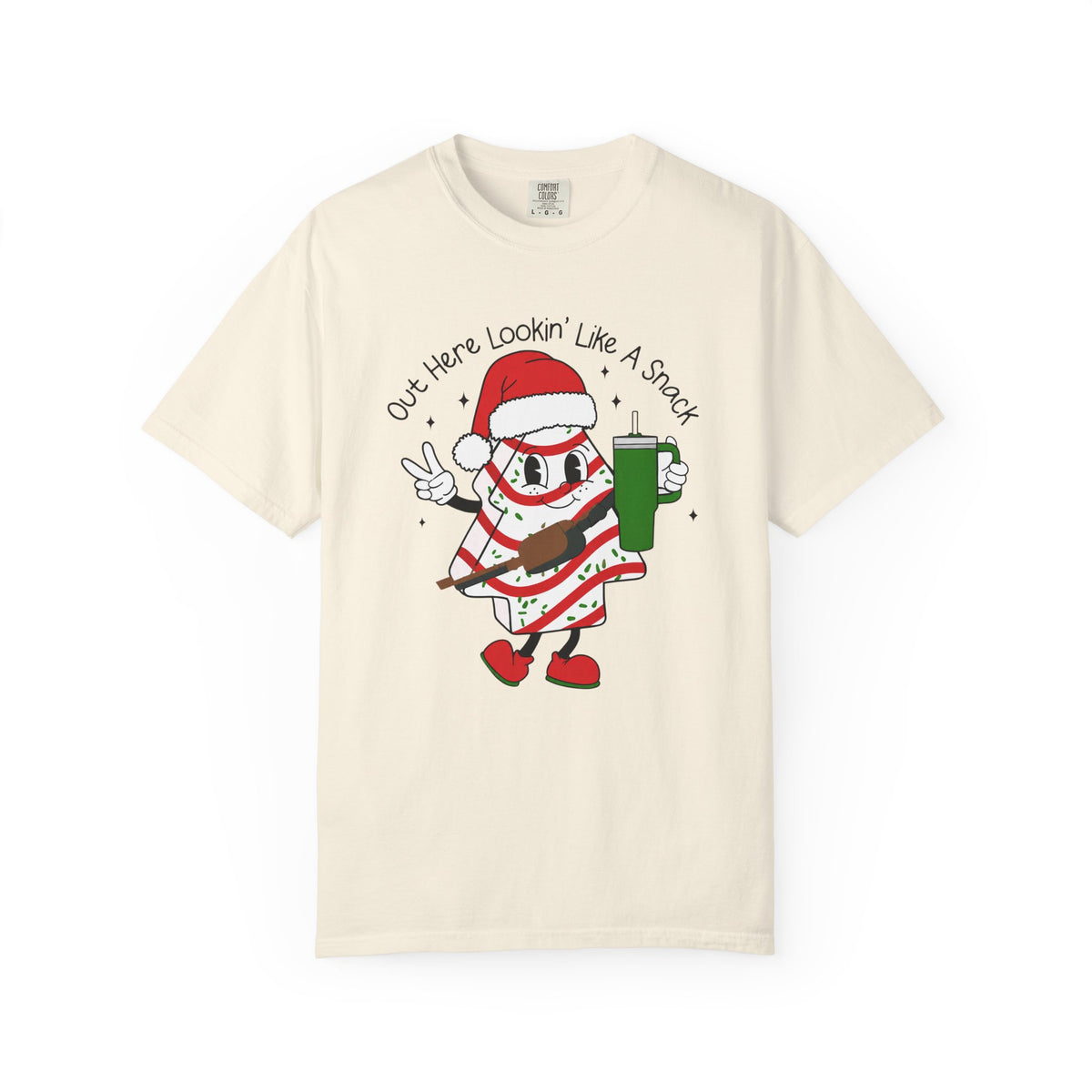 Retro Holiday T-Shirt — Out Here Lookin Like A Snack Santa Cookie Design