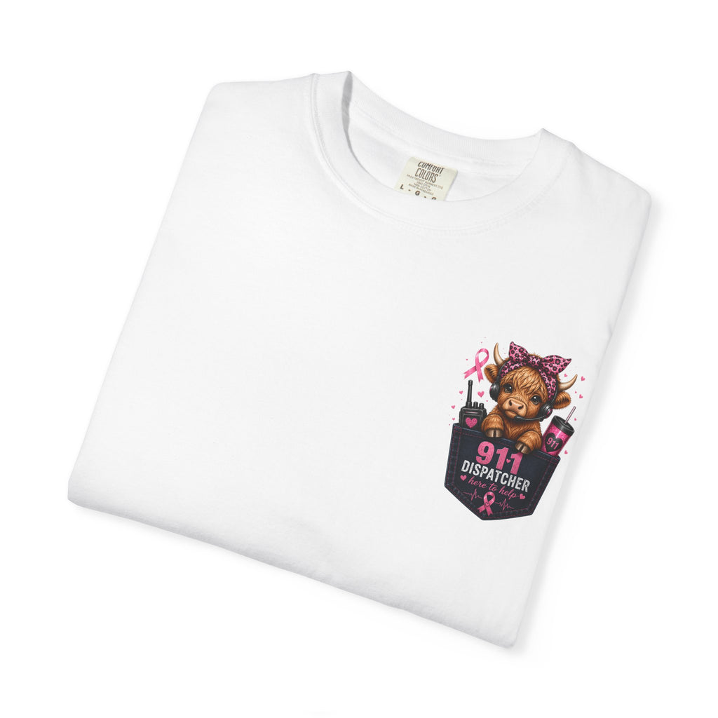 911 Dispatcher T-Shirt - "The Calm Voice in the Chaos" Breast Cancer Awareness