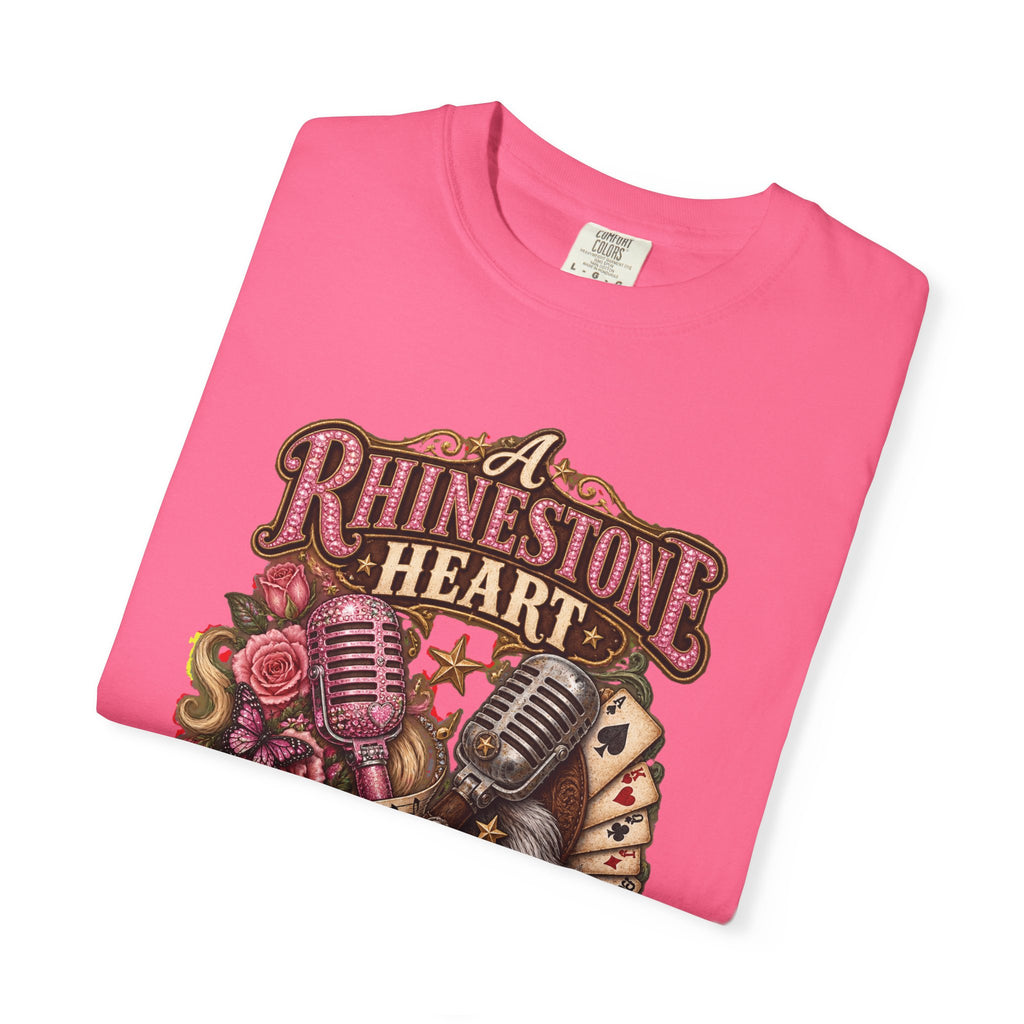 Rhinestone Heart Country Girl T-Shirt Memorial Dolly