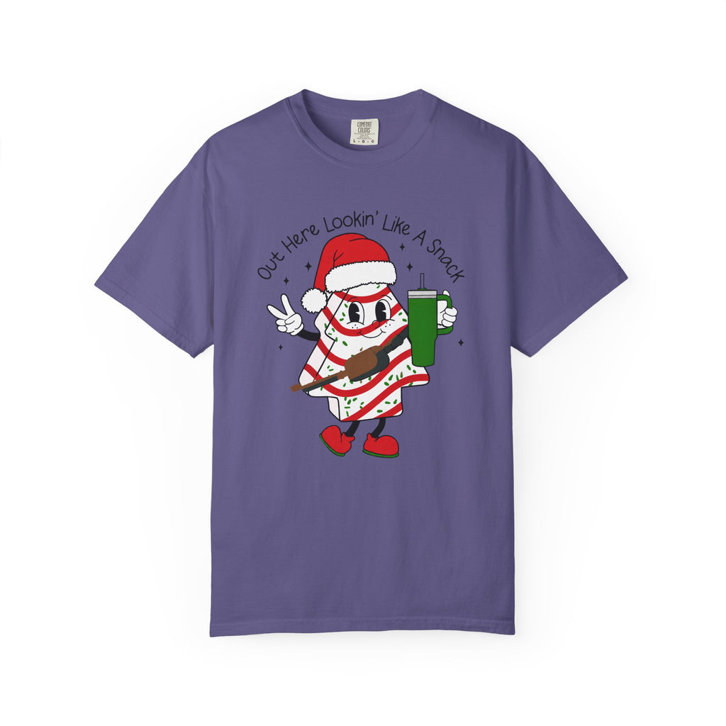 Retro Holiday T-Shirt — Out Here Lookin Like A Snack Santa Cookie Design