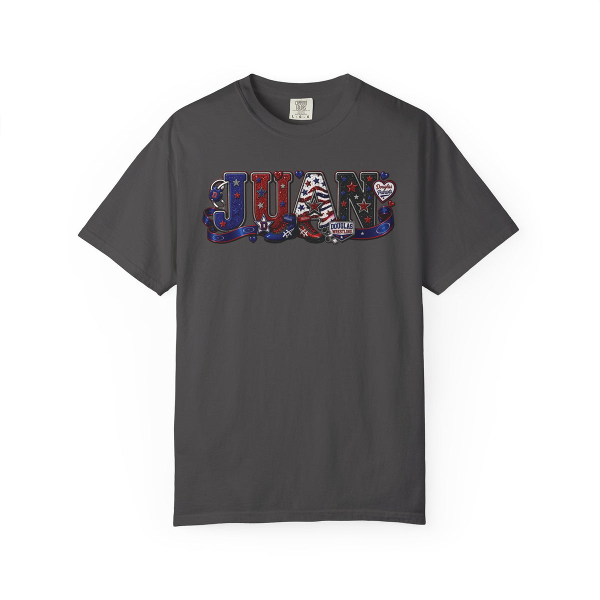 Patriotic Graphic TShirt American Name Design JUAN