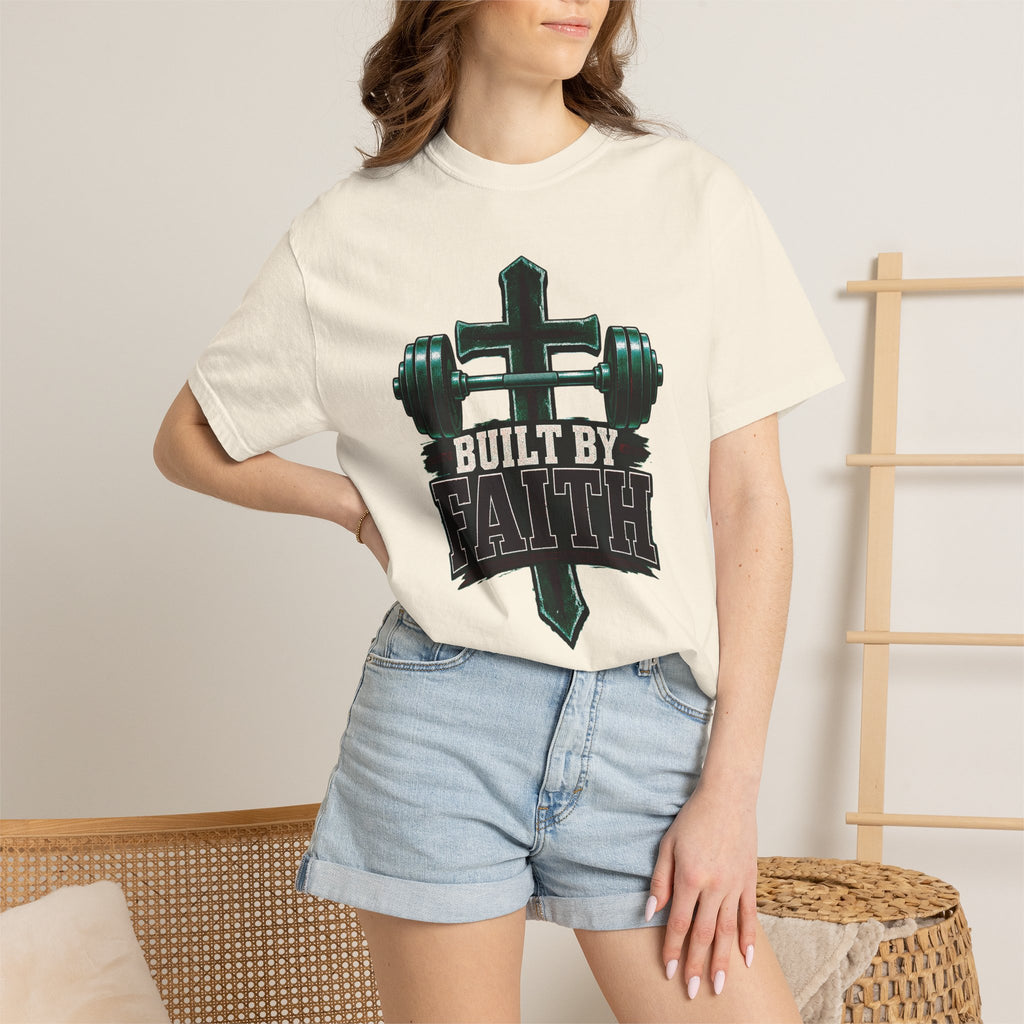 Built by Faith Cross & Barbell T-Shirt