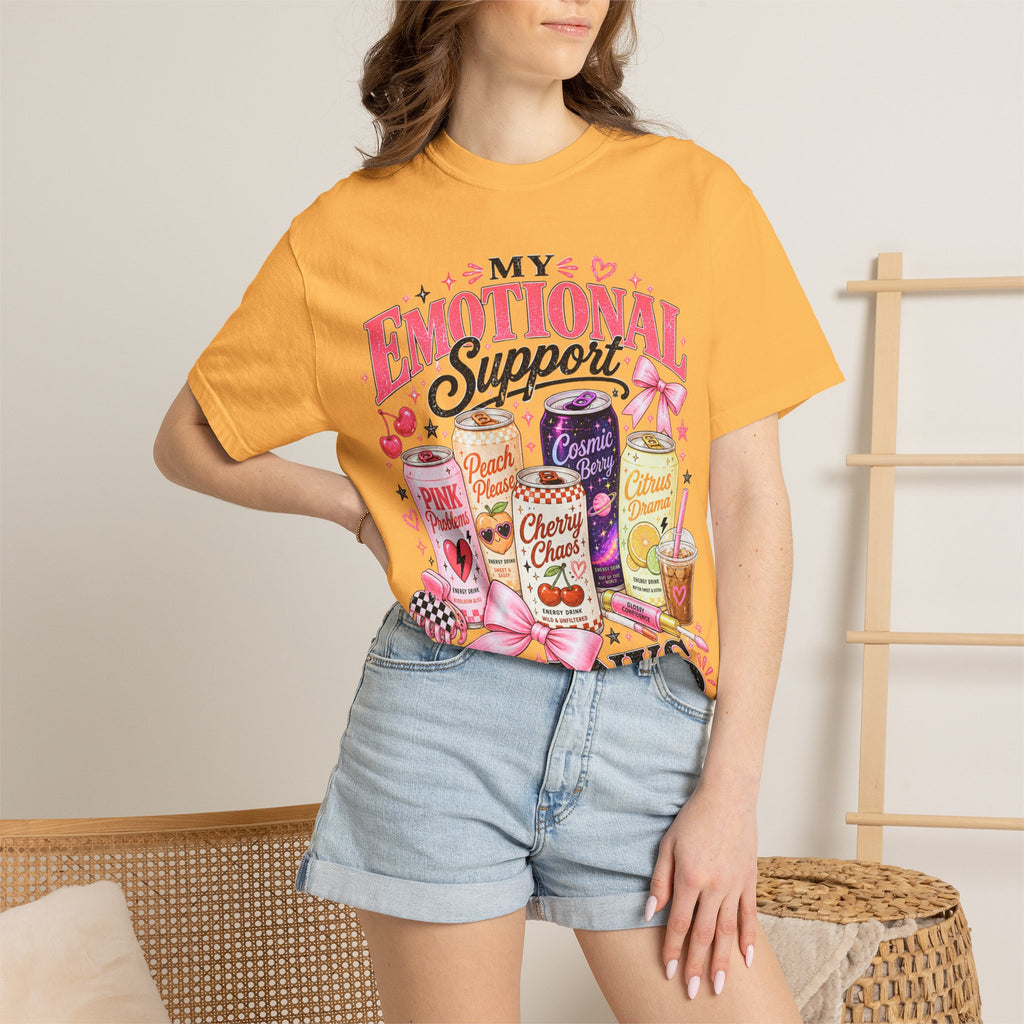 Emotional Support Energy Drinks T-Shirt — Vintage Candy Soda Graphic Tee