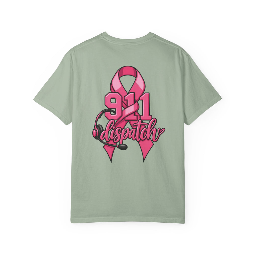 911 Dispatch Pink Ribbon T‑Shirt — Breast Cancer Awareness Dispatcher Tee