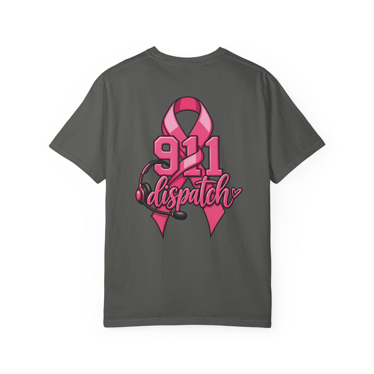 911 Dispatch Pink Ribbon T‑Shirt — Breast Cancer Awareness Dispatcher Tee
