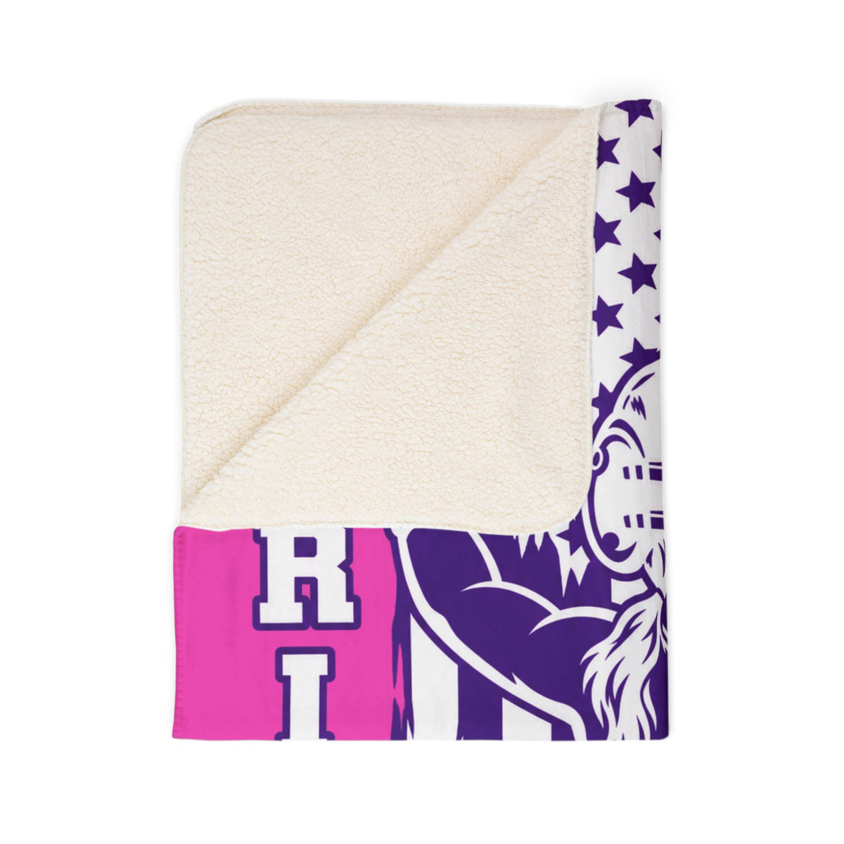 Patriots Football Player Personalized Sherpa Blanket Pink Team Spirit Throw Custom Name