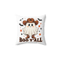 Halloween & Christmas Ghost Cowboy Pillow – “Boo Y'all” / “Merry Y'all” Decorative Throw Pillow