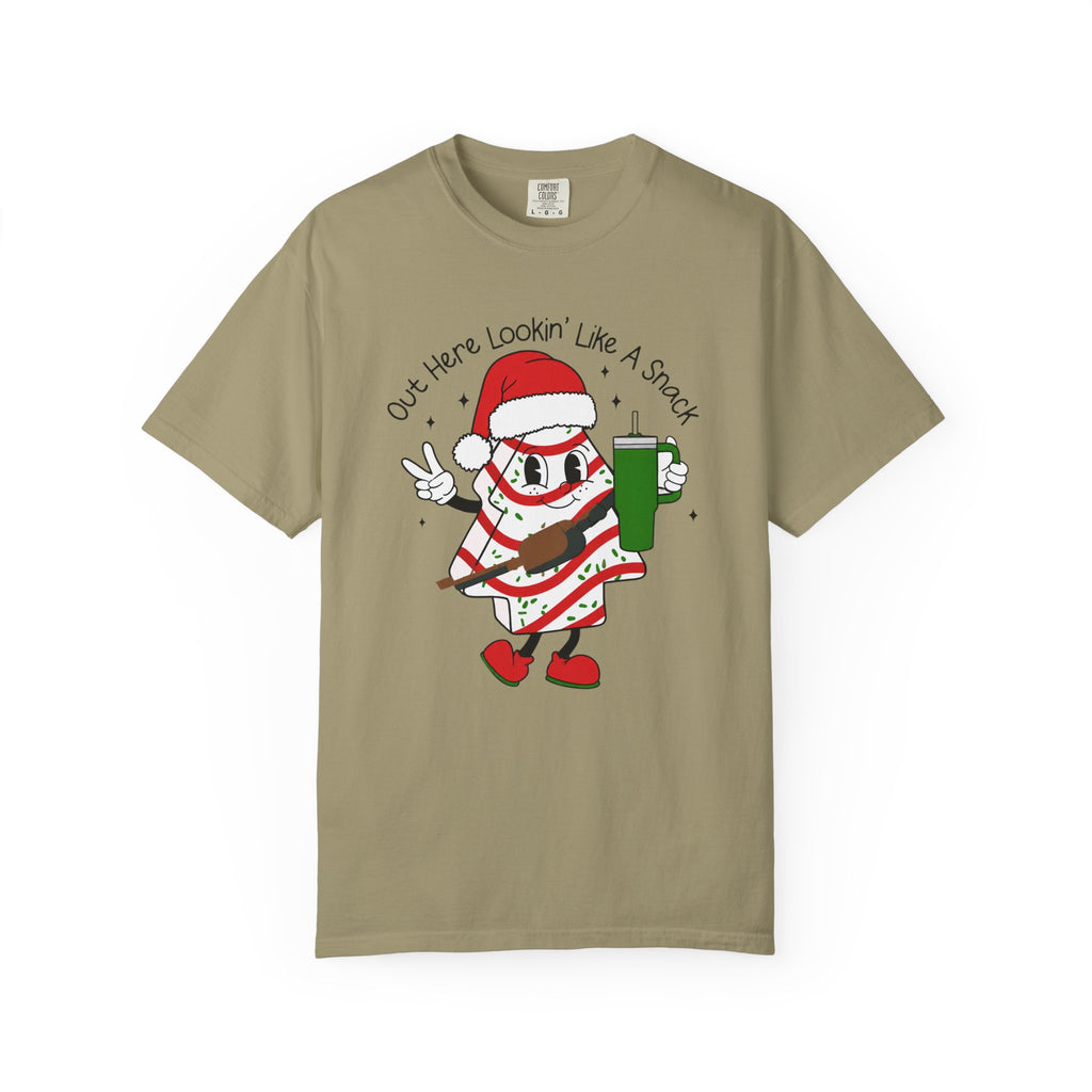 Retro Holiday T-Shirt — Out Here Lookin Like A Snack Santa Cookie Design