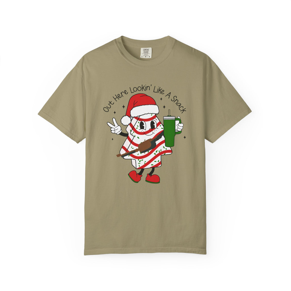 Retro Holiday T-Shirt — Out Here Lookin Like A Snack Santa Cookie Design