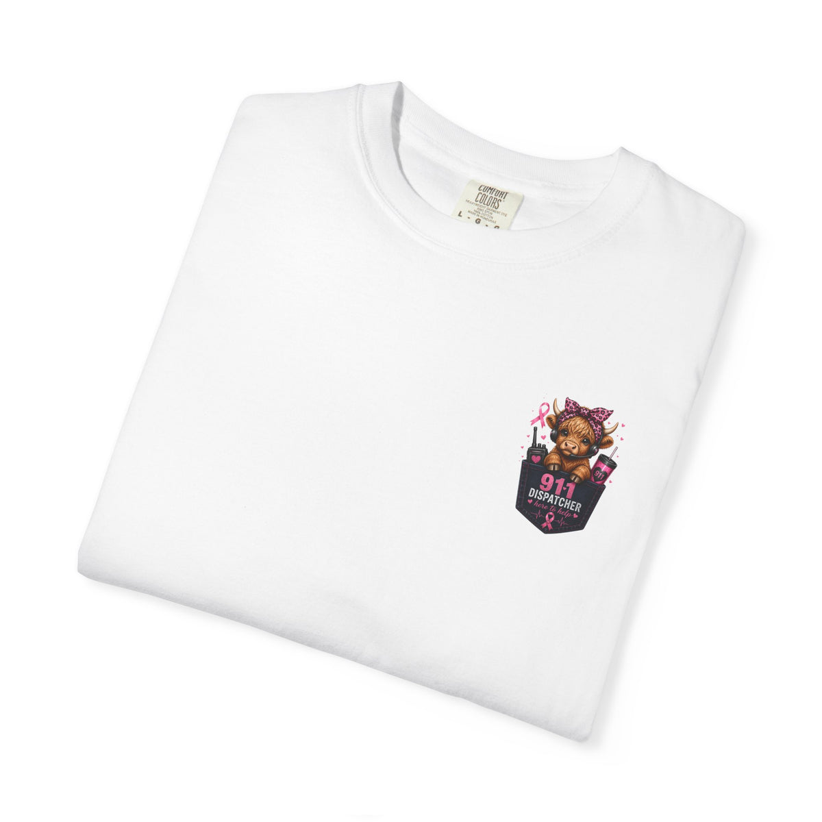 911 Dispatcher T-Shirt - "The Calm Voice in the Chaos" Breast Cancer Awareness