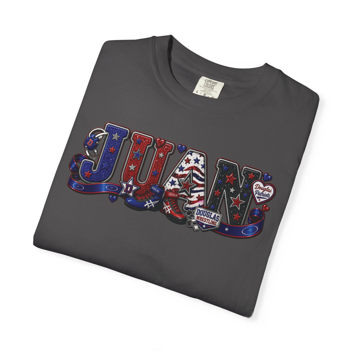 Patriotic Graphic TShirt American Name Design JUAN