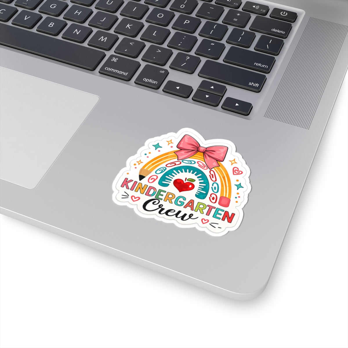 Kindergarten Crew Sticker — Cute Rainbow Pencil School Sticker for Teachers & Students