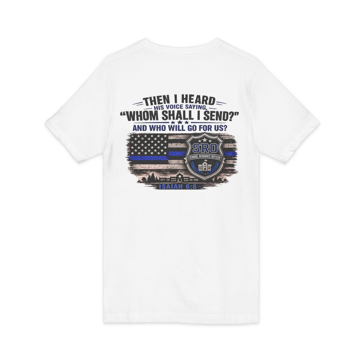 SPOUSE SRO V-Neck Tee — "Then I Heard His Voice Saying Whom Shall I Send"