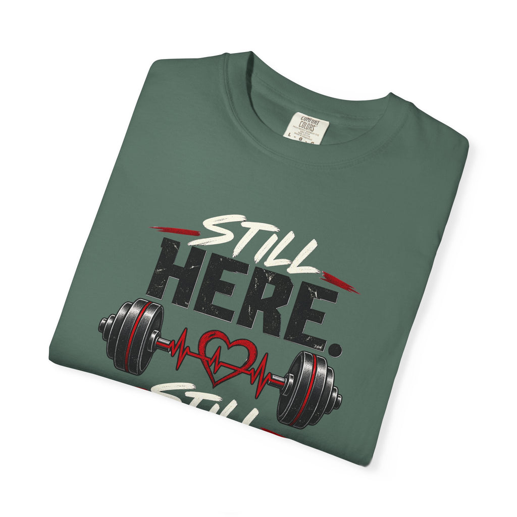 Here Strong Weightlifting TShirt Fitness Gym Graphic Tee