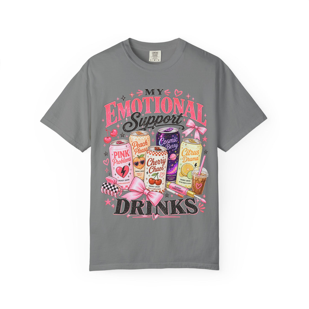 Emotional Support Energy Drinks T-Shirt — Vintage Candy Soda Graphic Tee