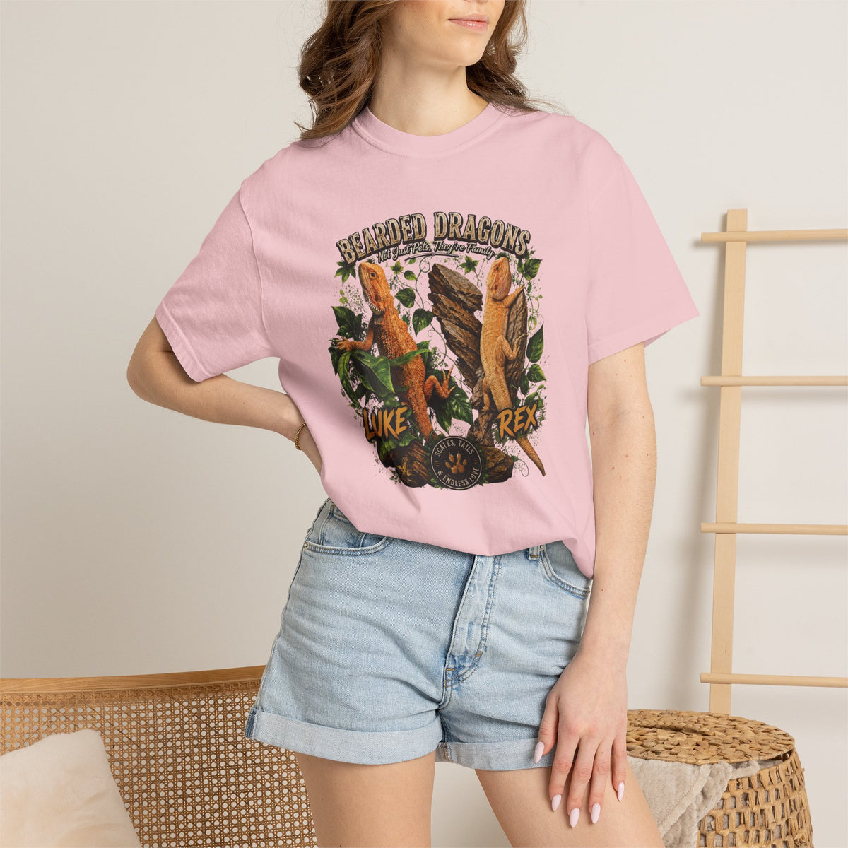 Bearded Dragons Illustration TShirt Luke Rex Reptile Lover Tee