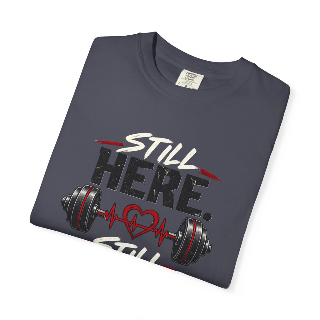 Here Strong Weightlifting TShirt Fitness Gym Graphic Tee