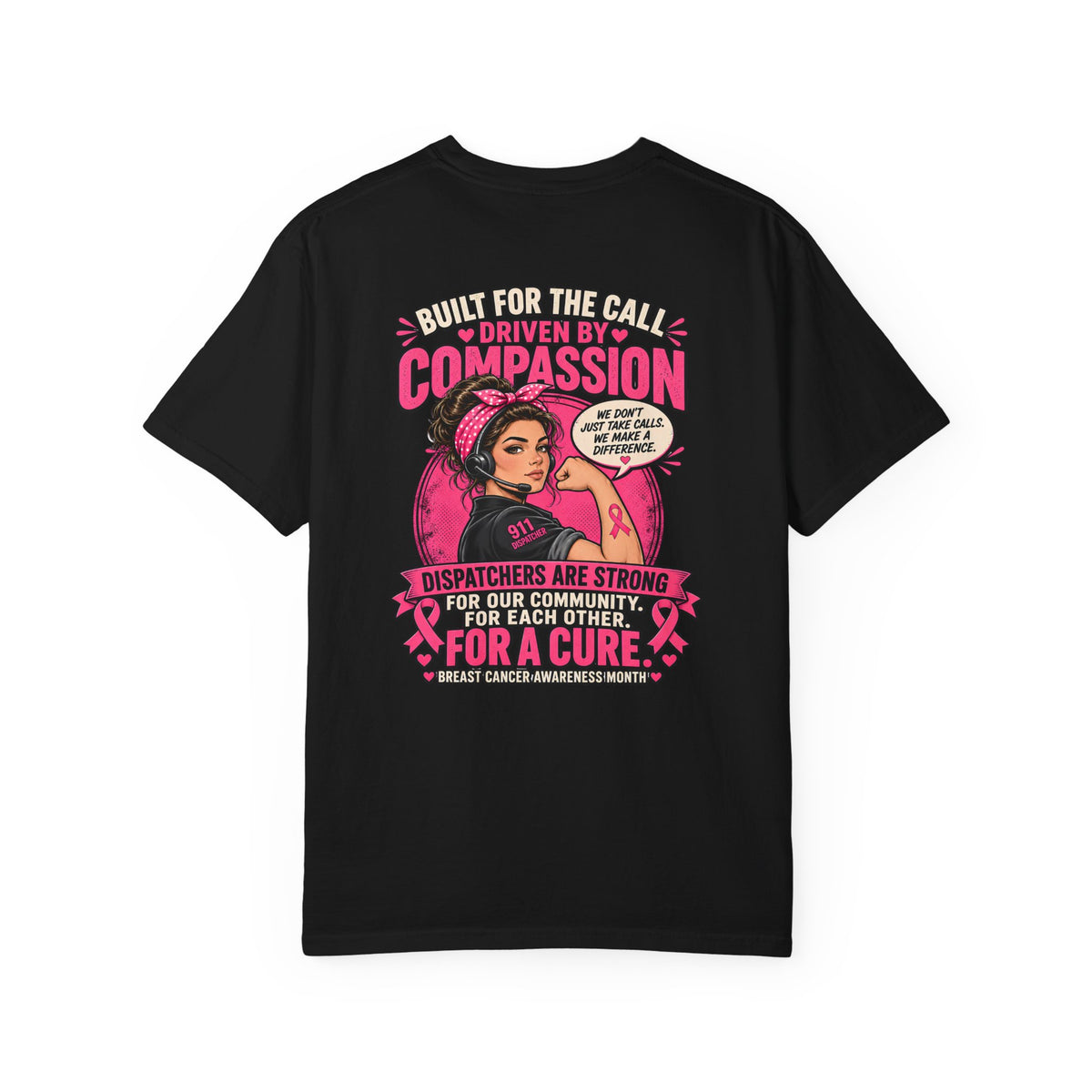911 Dispatcher Compassion Breast Cancer Awareness Tee