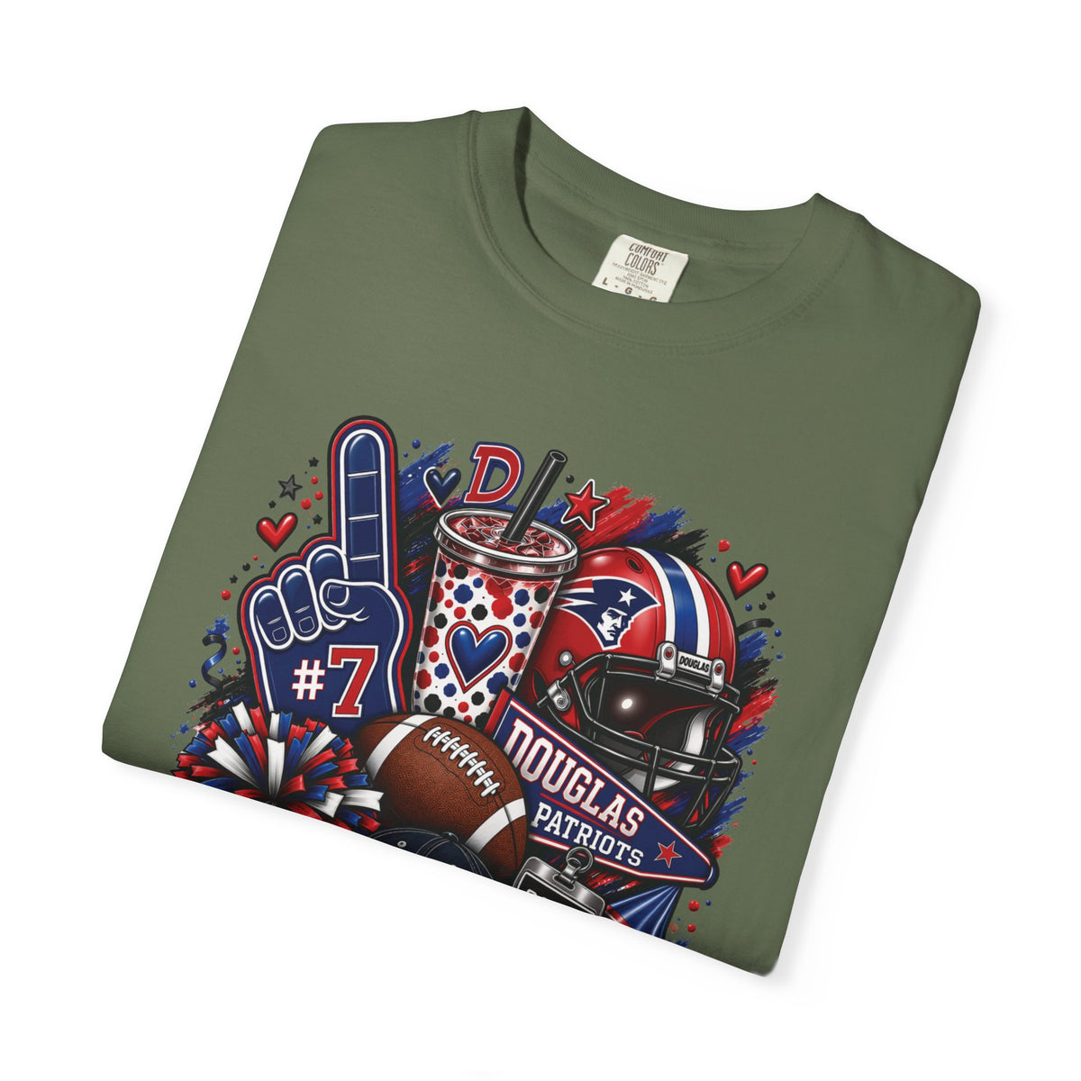 Patriotic Football Fan T-Shirt — Red White Blue Game Day Tee