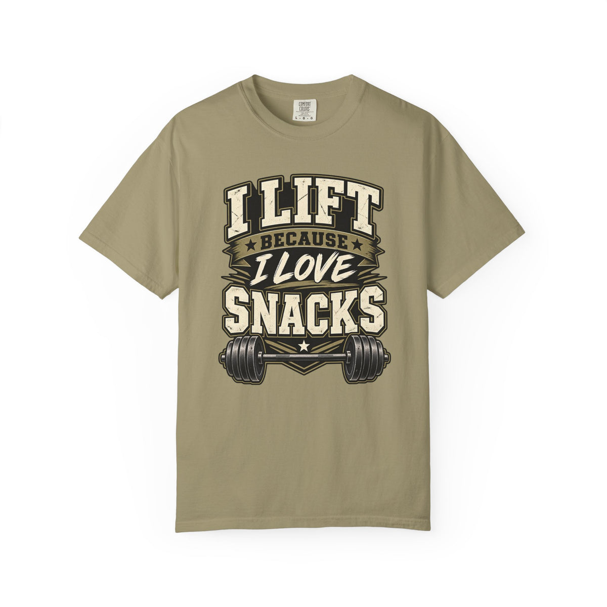 I Lift Because I Love Snacks T-Shirt — Funny Gym Weightlifting Tee