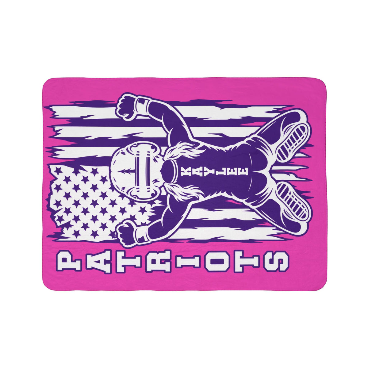 Patriots Football Player Personalized Sherpa Blanket Pink Team Spirit Throw Custom Name