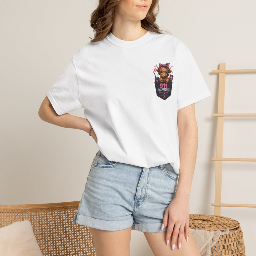 911 Dispatcher T-Shirt - "The Calm Voice in the Chaos" Breast Cancer Awareness