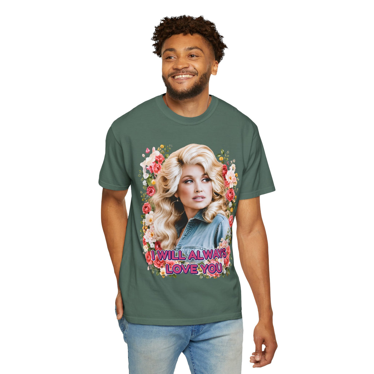 Graphic Tee Retro Floral Portrait I Will Always Love You