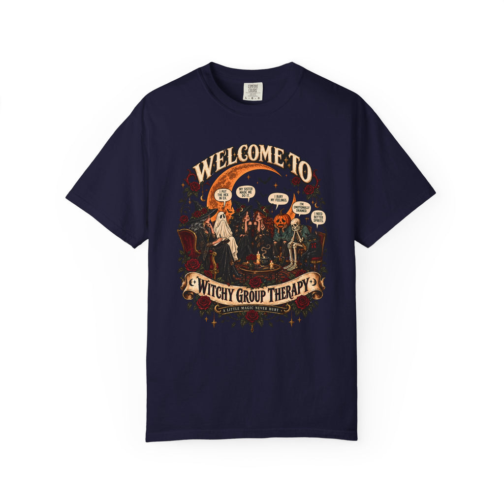 Witchy Group Therapy T-Shirt — "Welcome to Witchy Group Therapy" Retro Halloween Tee