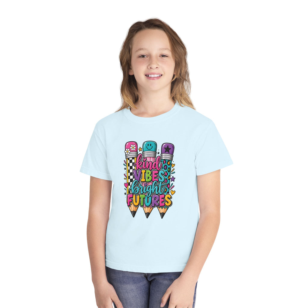 "Kind Vibes Bright Futures" Colorful Pencil Graphic Tee