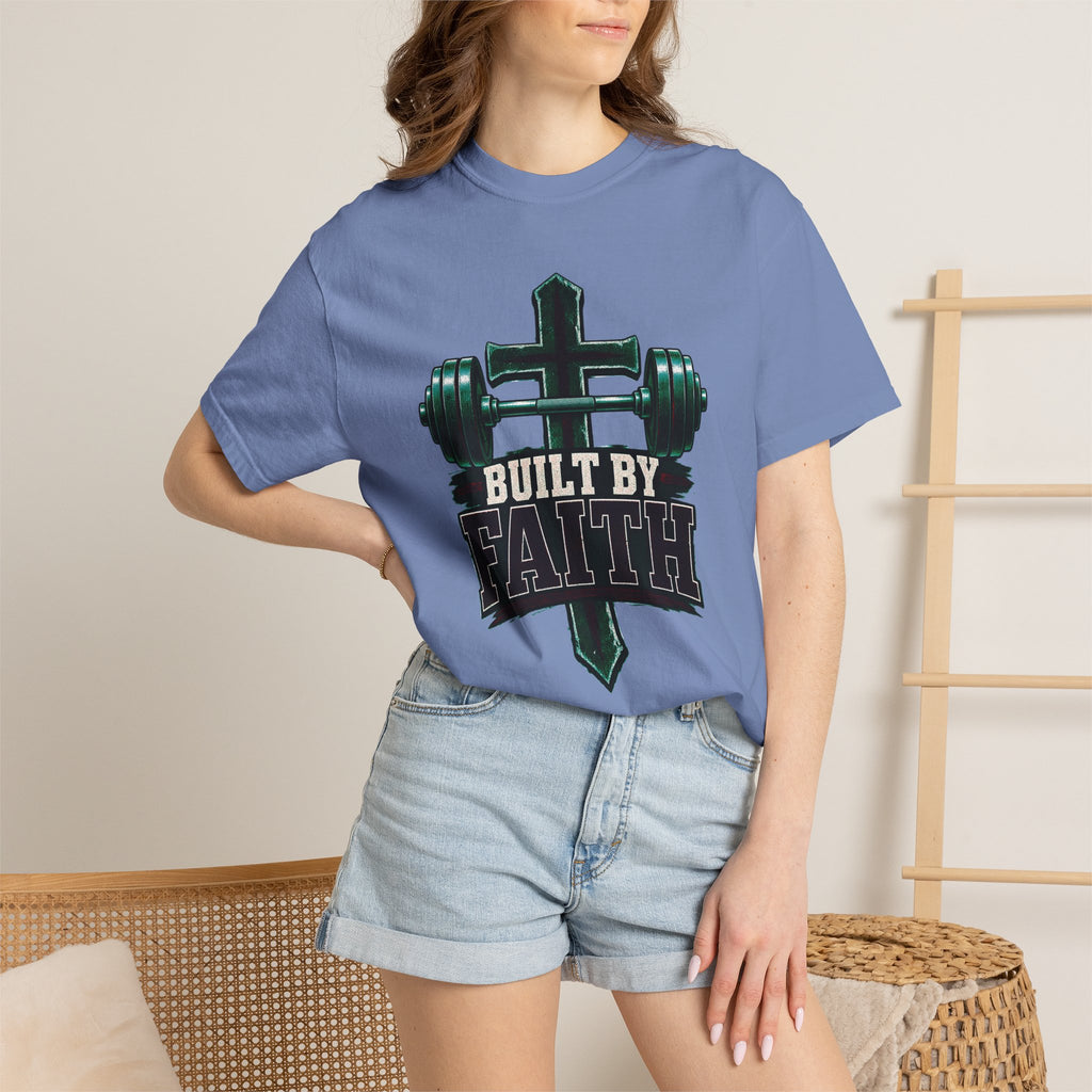 Built by Faith Cross & Barbell T-Shirt
