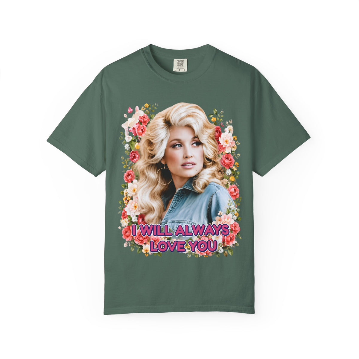 Graphic Tee Retro Floral Portrait I Will Always Love You