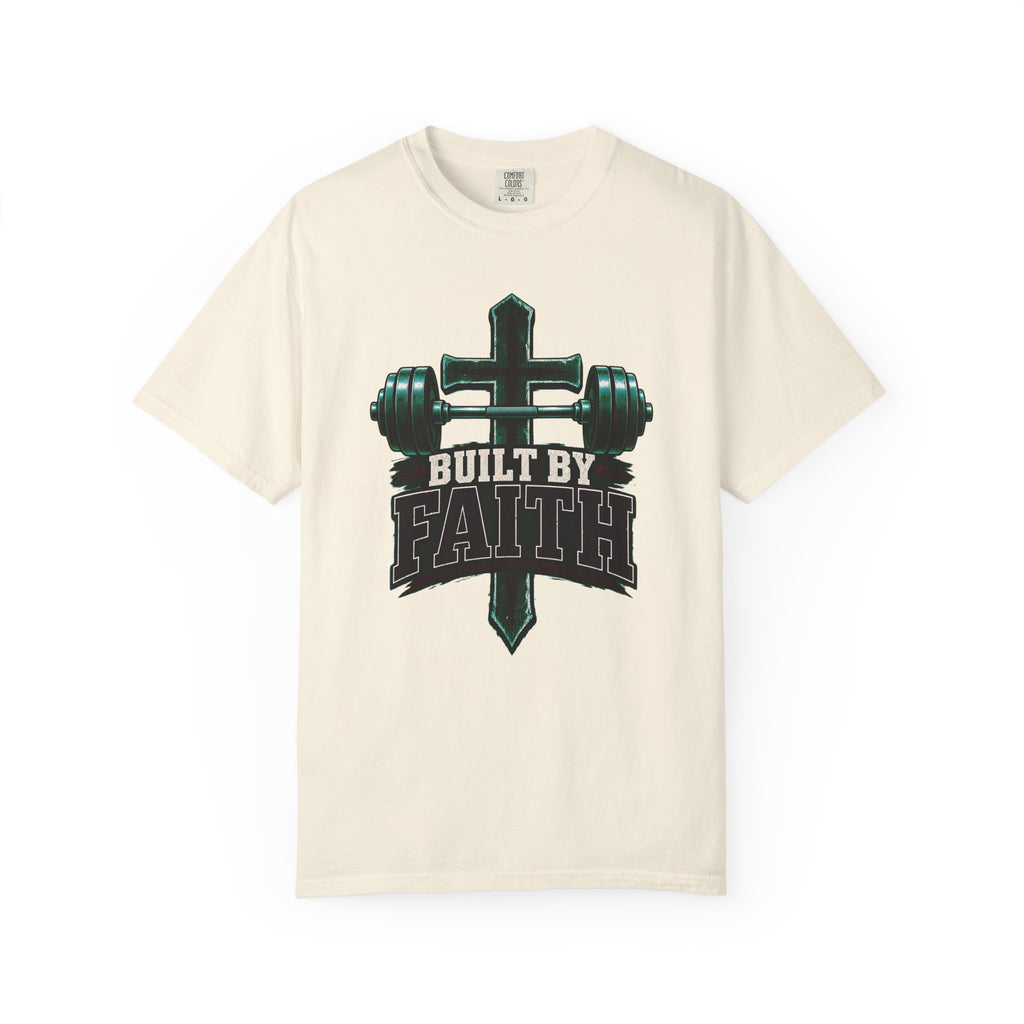 Built by Faith Cross & Barbell T-Shirt