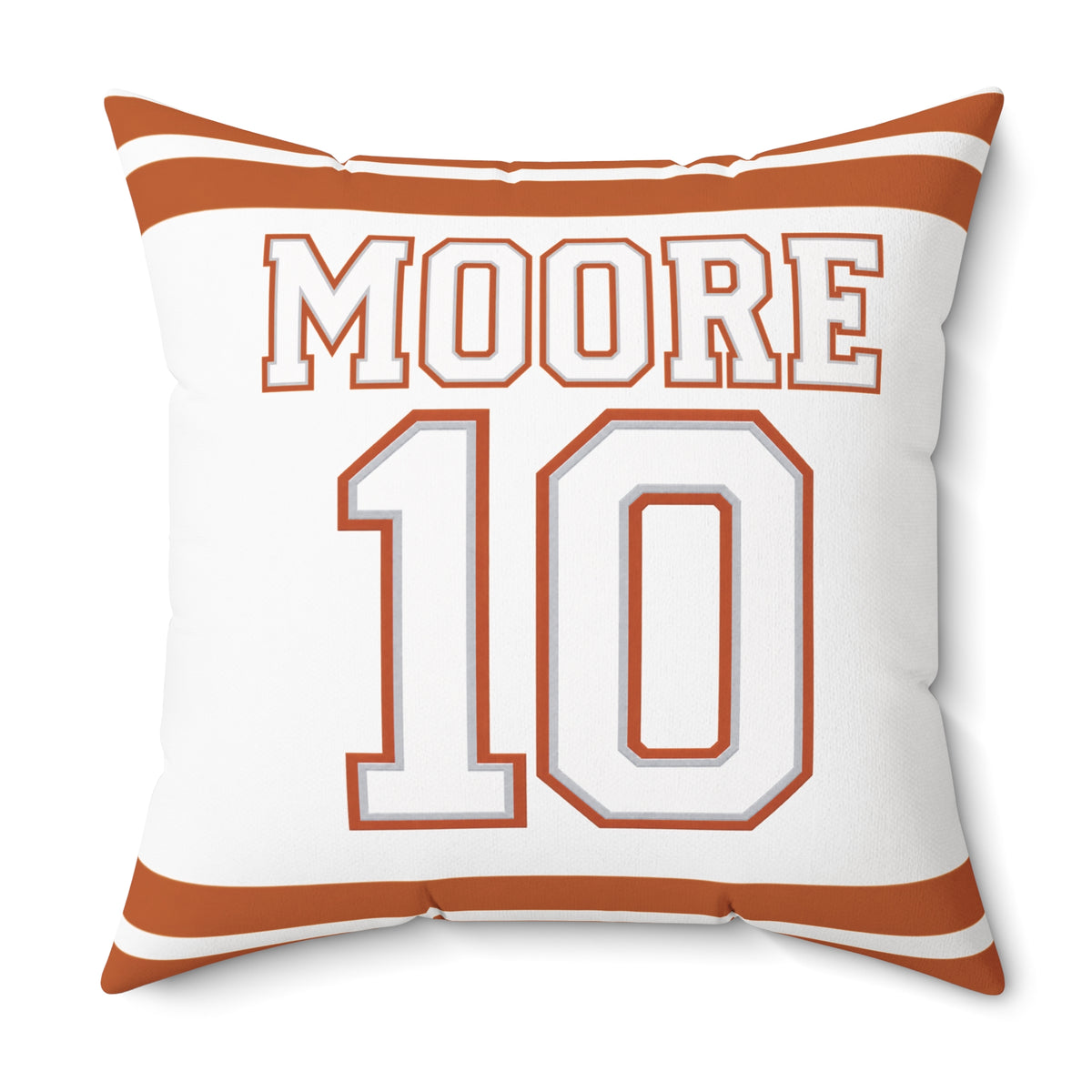 Personalized Sports Jersey Pillow Moore 10 Number Throw Pillow