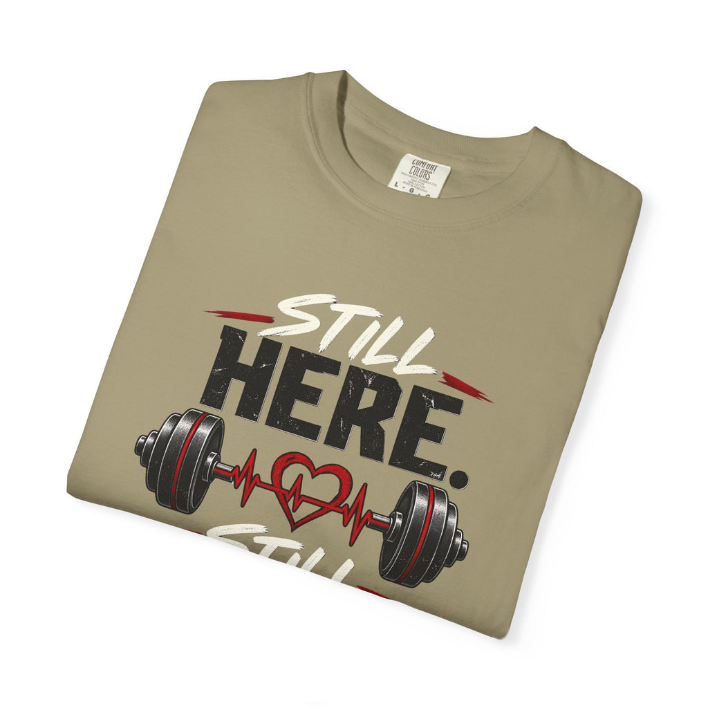 Here Strong Weightlifting TShirt Fitness Gym Graphic Tee