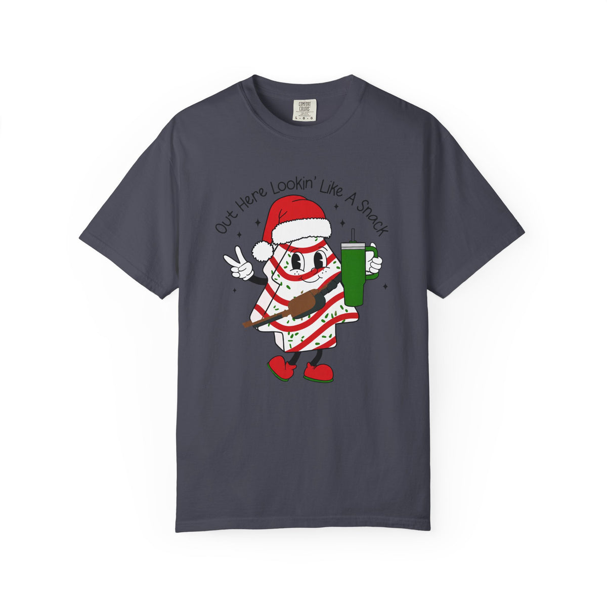 Retro Holiday T-Shirt — Out Here Lookin Like A Snack Santa Cookie Design