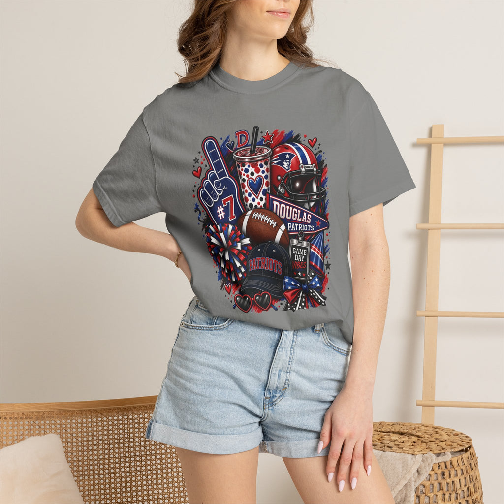 Patriotic Football Fan T-Shirt — Red White Blue Game Day Tee