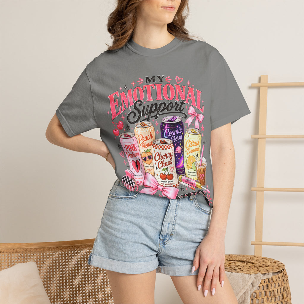 Emotional Support Energy Drinks T-Shirt — Vintage Candy Soda Graphic Tee