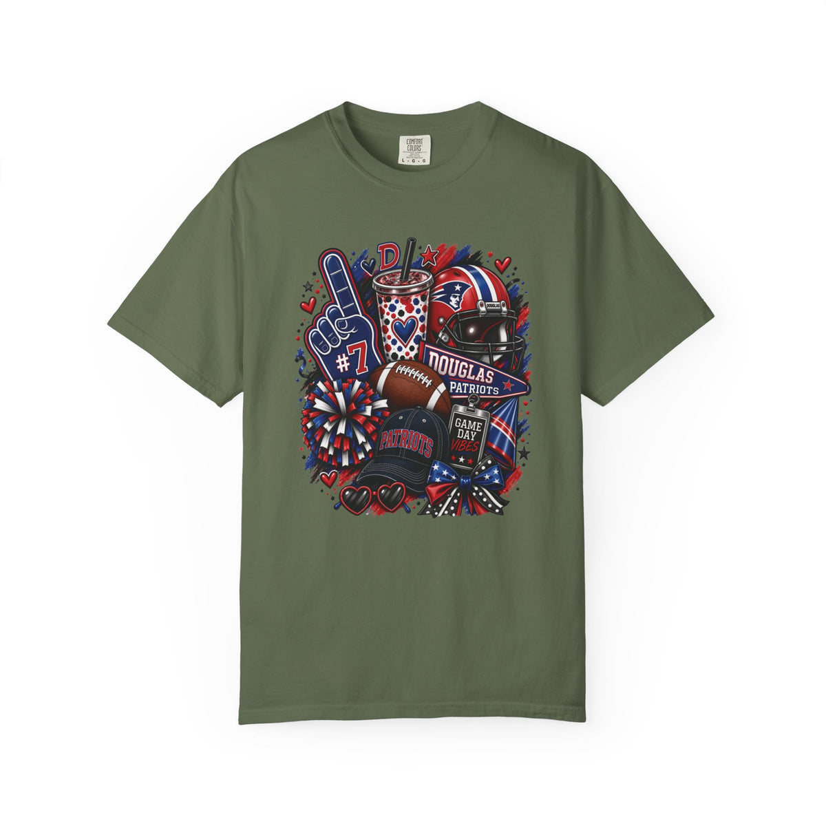 Patriotic Football Fan T-Shirt — Red White Blue Game Day Tee