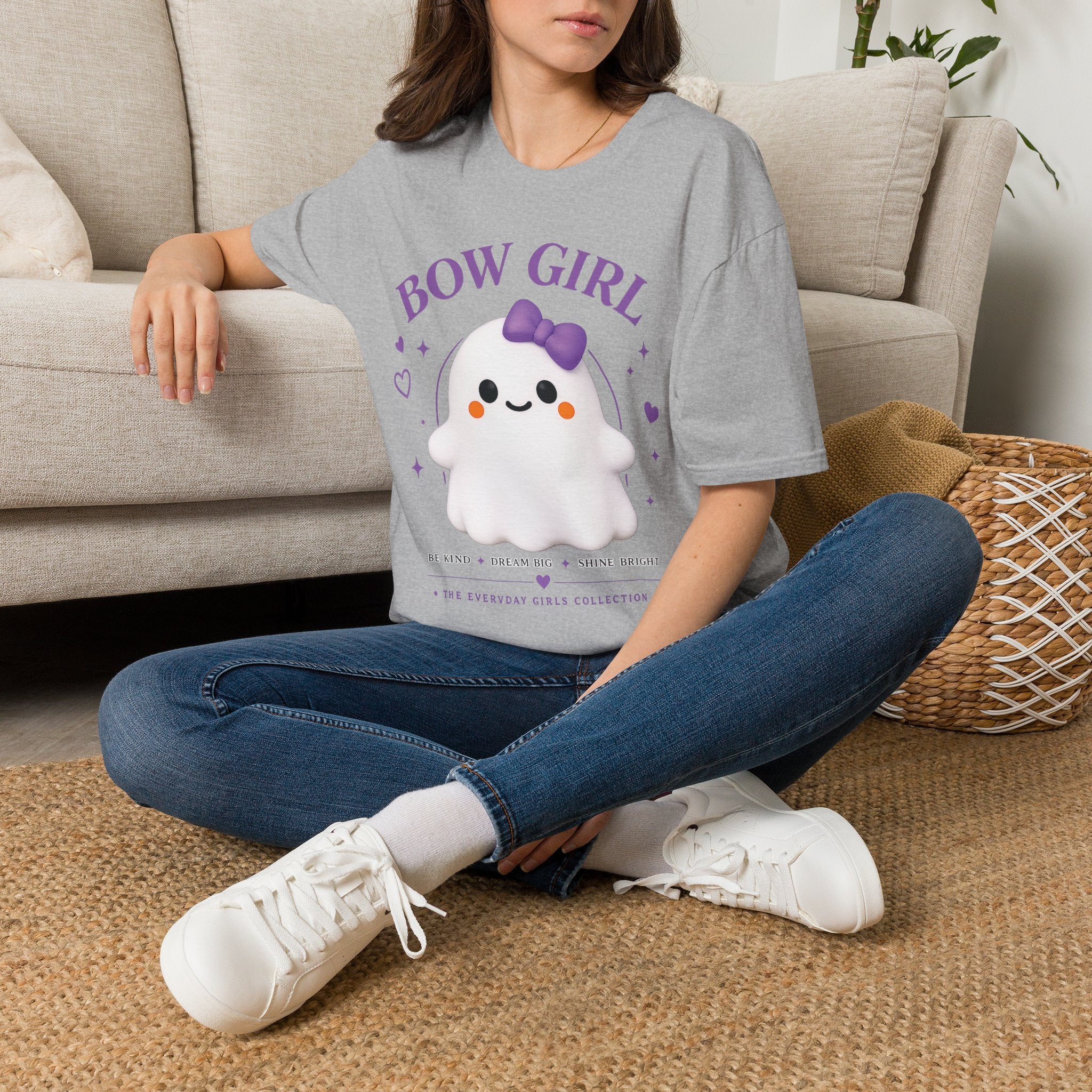 Bow Girl™ Ghost T-Shirt — Cute Kawaii Bow Puppy Tee