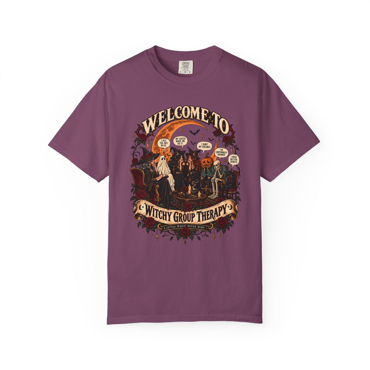 Witchy Group Therapy T-Shirt — "Welcome to Witchy Group Therapy" Retro Halloween Tee