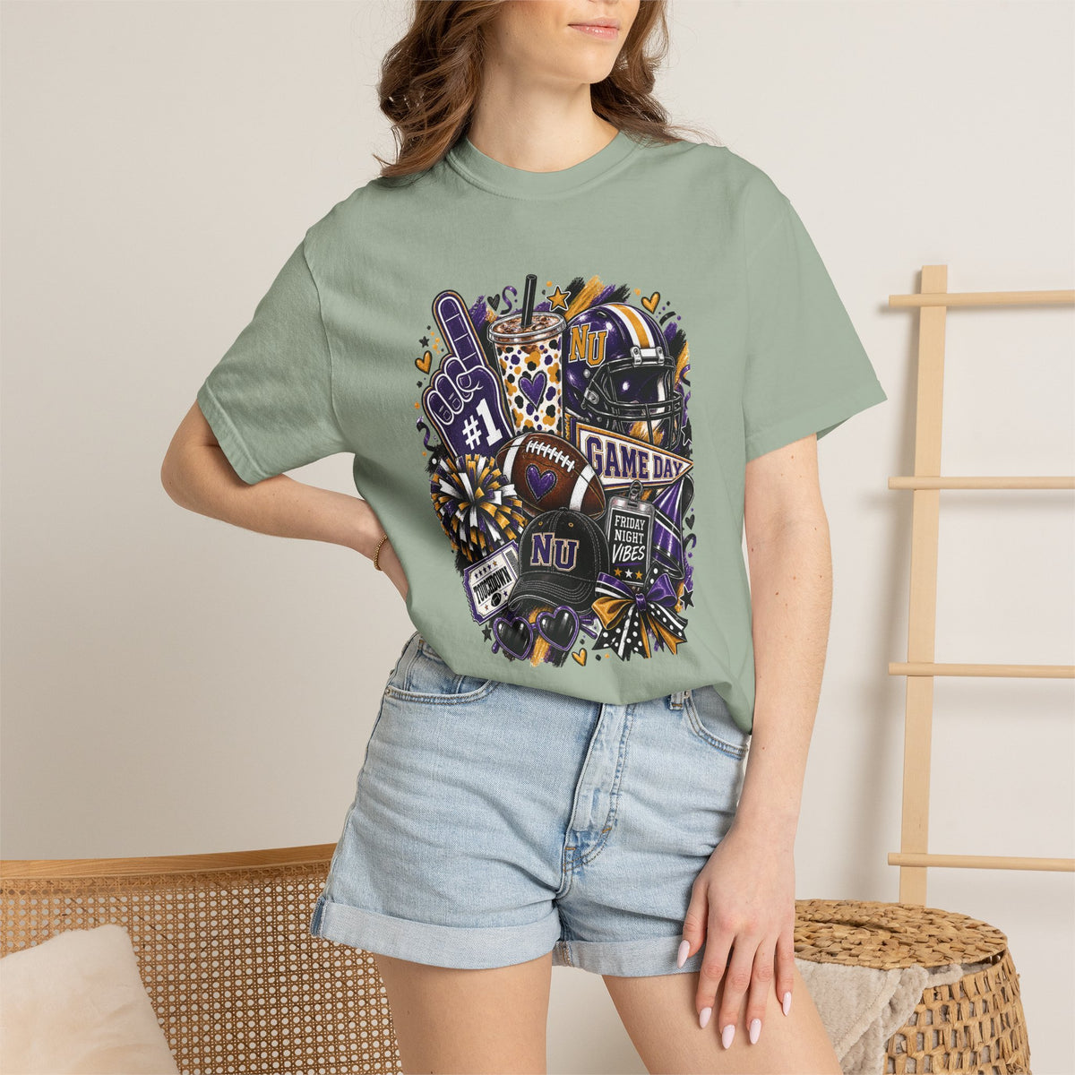 Game Day Football NU Tiger Fan Tee
