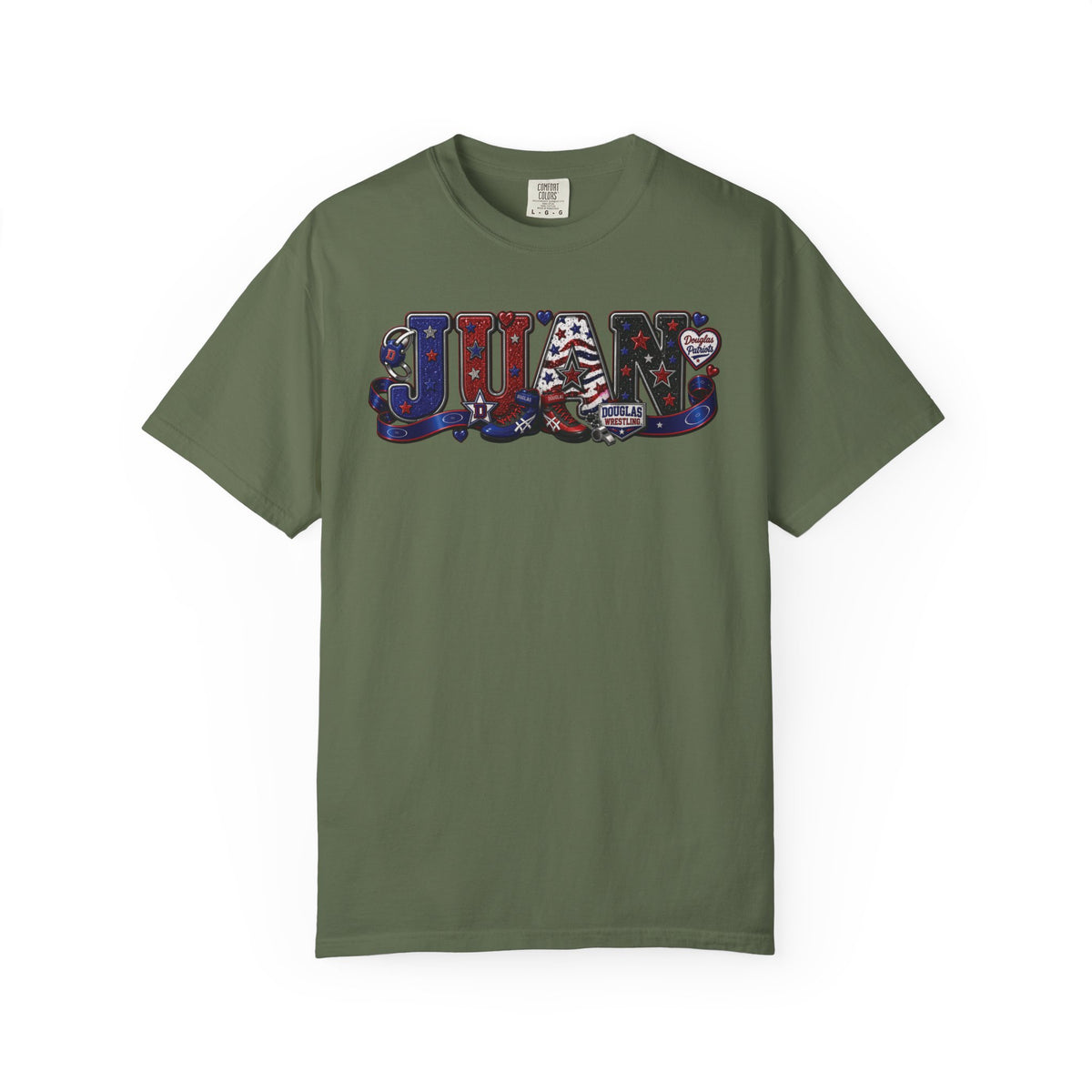Patriotic Graphic TShirt American Name Design JUAN