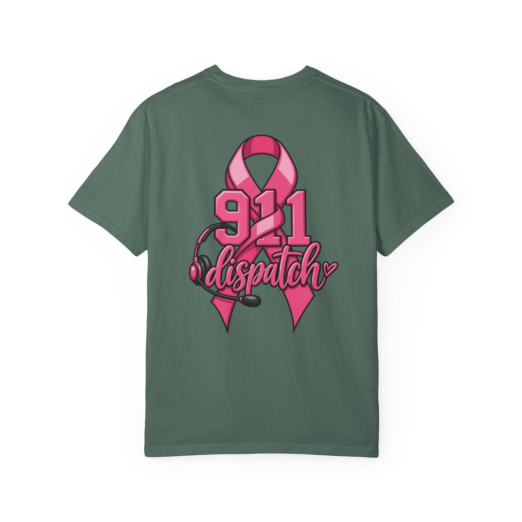 911 Dispatch Pink Ribbon T‑Shirt — Breast Cancer Awareness Dispatcher Tee