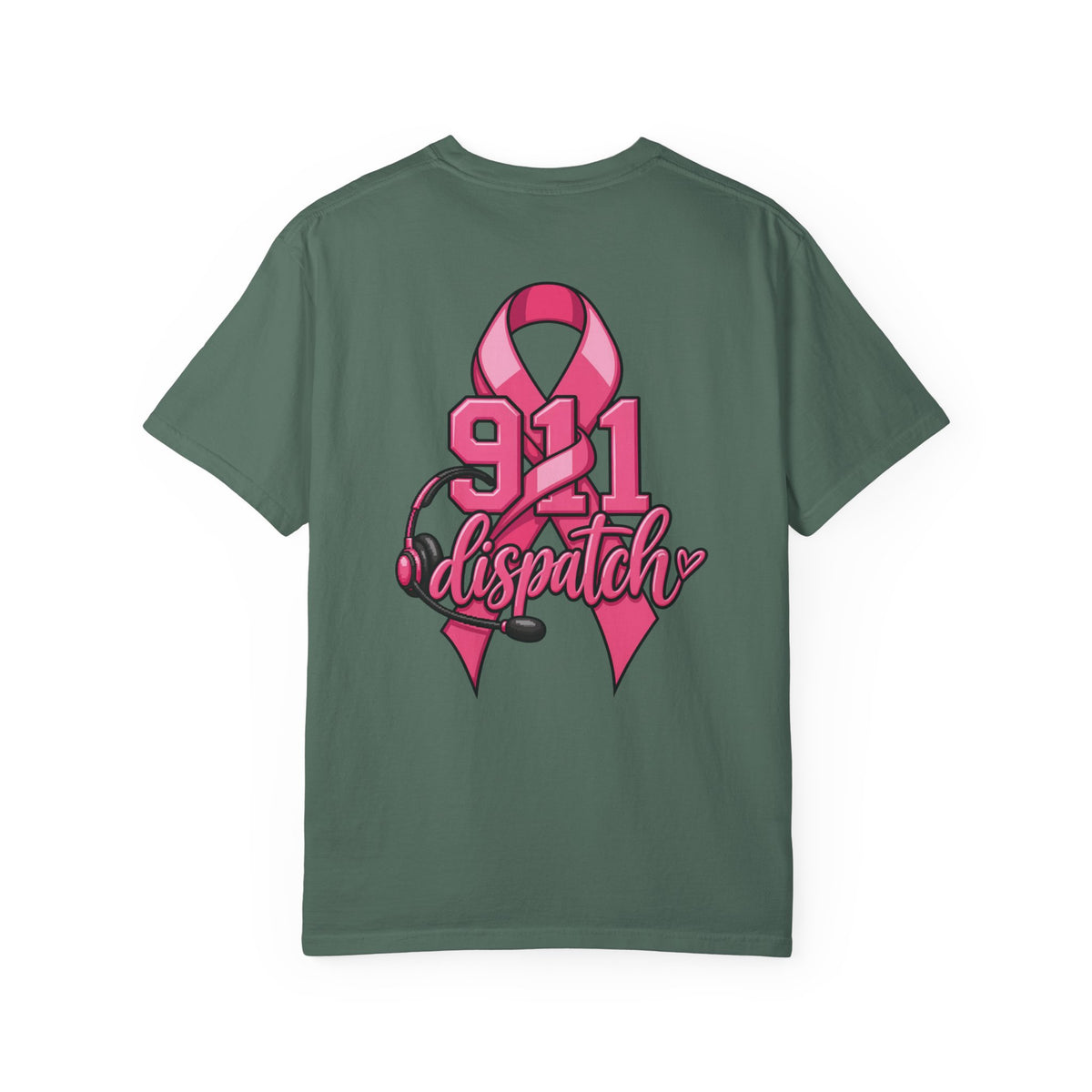 911 Dispatch Pink Ribbon T‑Shirt — Breast Cancer Awareness Dispatcher Tee